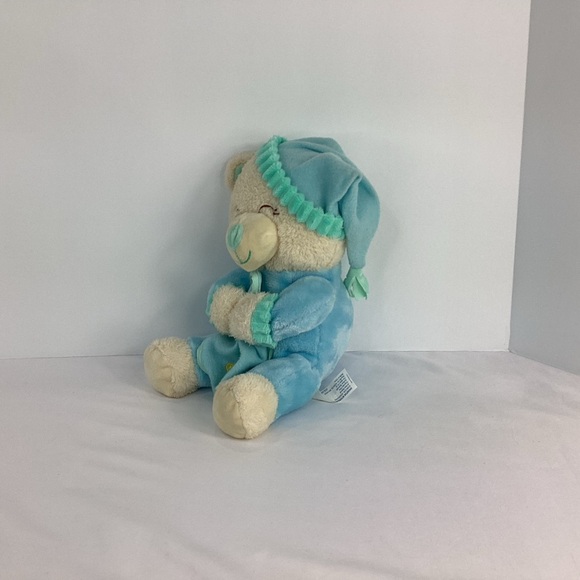 Hugfun Sleepy Prayer Bear 10" Plush Green Light Up Recites "Lay Me Down Sleep” - Picture 3 of 10